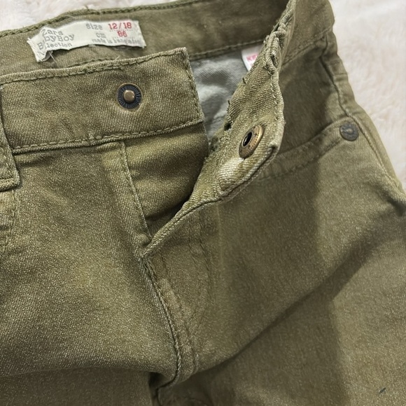 Zara boy toddler Jean style pants in olive green size 12-18 months - Picture 9 of 10